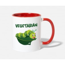 Vegetarian White/Red Mugs